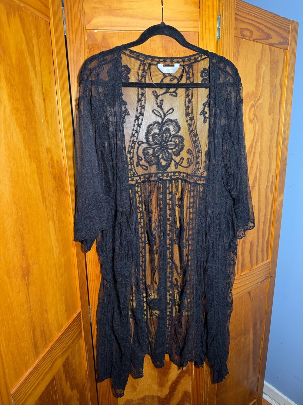 Sheer Black Floral Lace Kimono | One Size | Whimsigoth